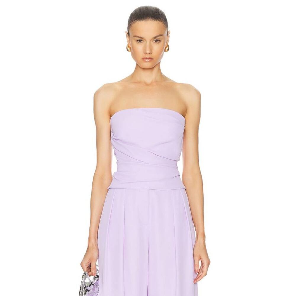 The Sei Pleated Bustier Strapless Top in Icy Lilac 2